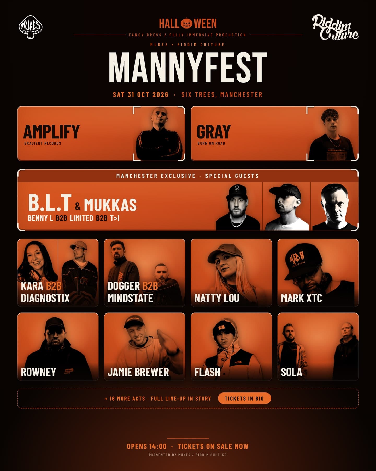 MANNYFEST HALLOWEEN flyer — Six Trees, Manchester